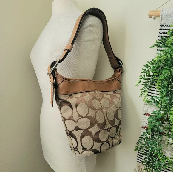 Coach Shoulder Bag bucket convertible crossbody bag Tan Vintage Style - Picture 2 of 12
